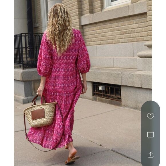 Mango balloon sleeves cotton printed dress - Picture 1 of 5